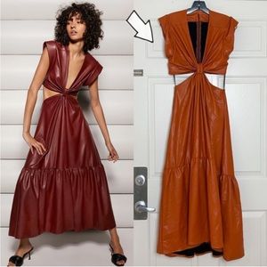 A.L.C. Alexandria Vegan Leather Dress in RARE Orange in Size 4